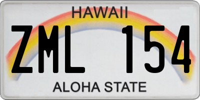HI license plate ZML154