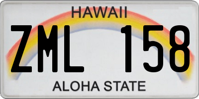HI license plate ZML158