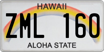 HI license plate ZML160