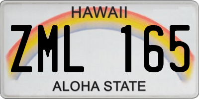 HI license plate ZML165