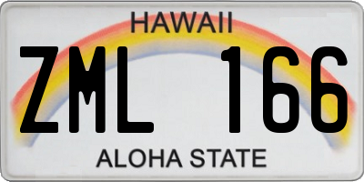 HI license plate ZML166