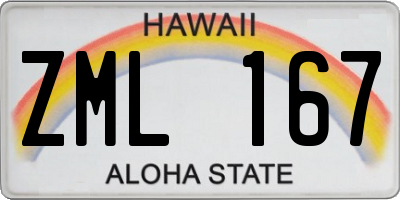 HI license plate ZML167