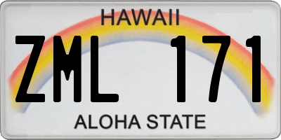 HI license plate ZML171