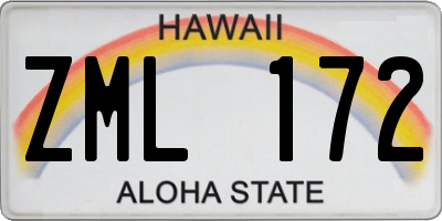 HI license plate ZML172