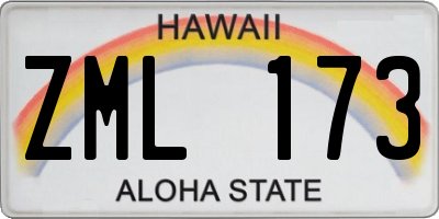 HI license plate ZML173