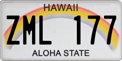 HI license plate ZML177