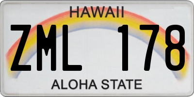 HI license plate ZML178