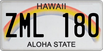 HI license plate ZML180