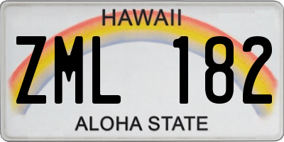 HI license plate ZML182