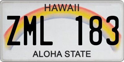 HI license plate ZML183