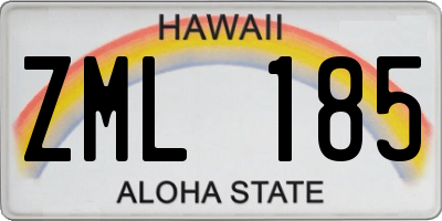 HI license plate ZML185