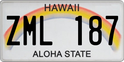 HI license plate ZML187
