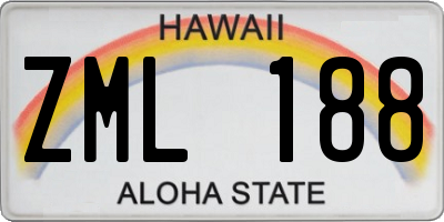 HI license plate ZML188