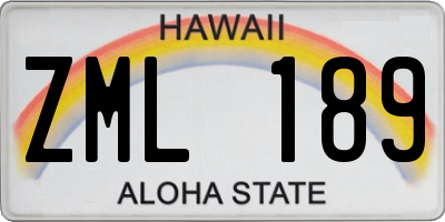 HI license plate ZML189