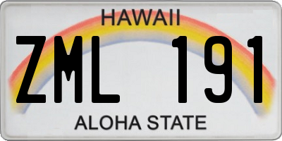 HI license plate ZML191