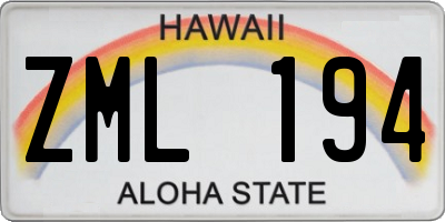 HI license plate ZML194