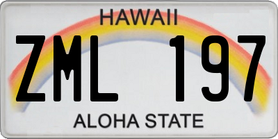 HI license plate ZML197