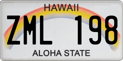 HI license plate ZML198