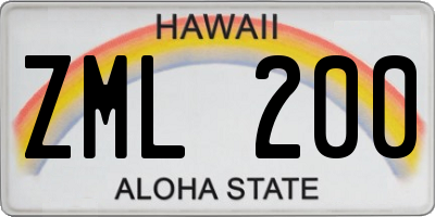 HI license plate ZML200