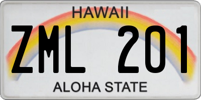 HI license plate ZML201