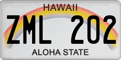 HI license plate ZML202