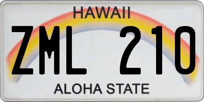 HI license plate ZML210