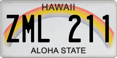 HI license plate ZML211