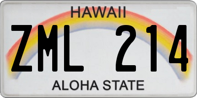HI license plate ZML214