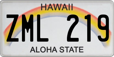 HI license plate ZML219