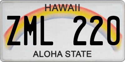 HI license plate ZML220