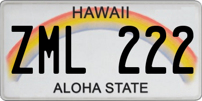 HI license plate ZML222