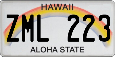 HI license plate ZML223