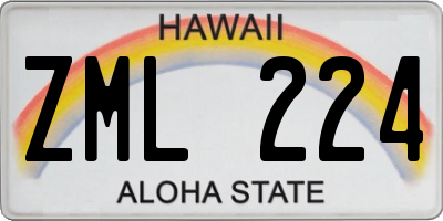 HI license plate ZML224