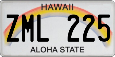 HI license plate ZML225