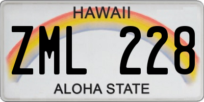 HI license plate ZML228