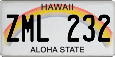 HI license plate ZML232