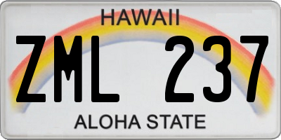 HI license plate ZML237