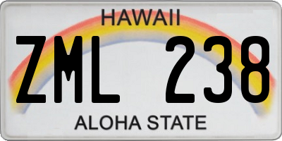 HI license plate ZML238