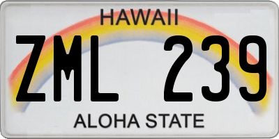 HI license plate ZML239