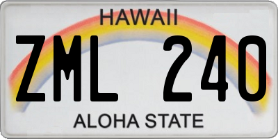 HI license plate ZML240