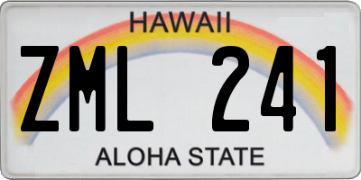 HI license plate ZML241
