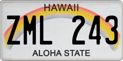 HI license plate ZML243
