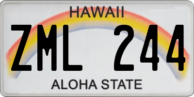HI license plate ZML244
