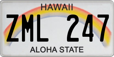 HI license plate ZML247