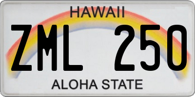 HI license plate ZML250