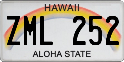 HI license plate ZML252