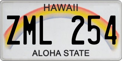 HI license plate ZML254