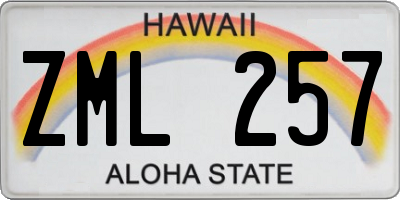 HI license plate ZML257