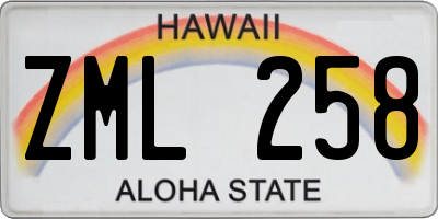 HI license plate ZML258