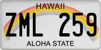 HI license plate ZML259